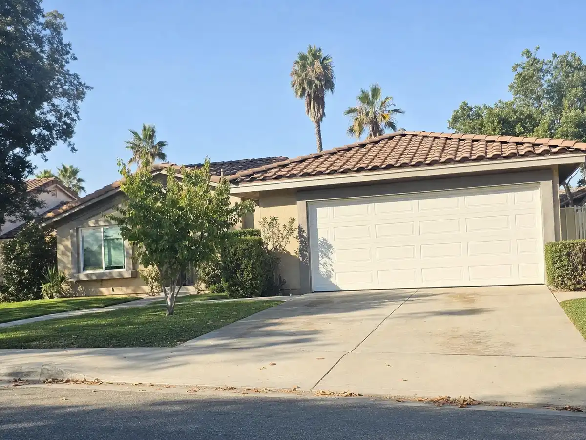 Newly installed garage door viewed from inside the garage — completed job in Los Angeles, CA